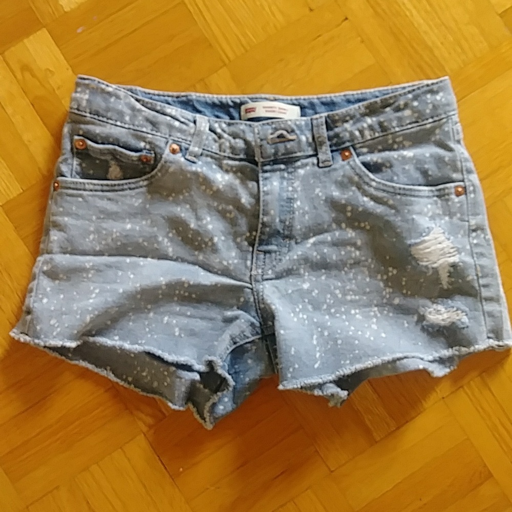 Levi's shorty short low rise jean shorts 16 girls or XS women's